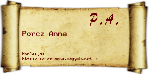 Porcz Anna névjegykártya