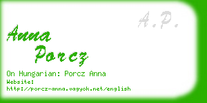 anna porcz business card